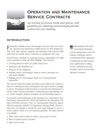 it operations and maintenance services contract