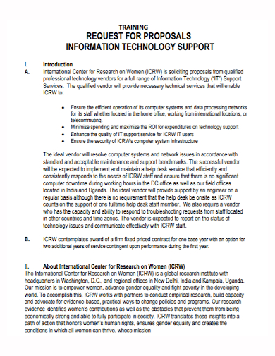 it support training proposal