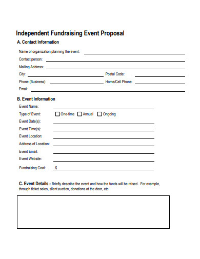 independent fundraising event proposal form