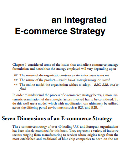 integrated e commerce strategy plan