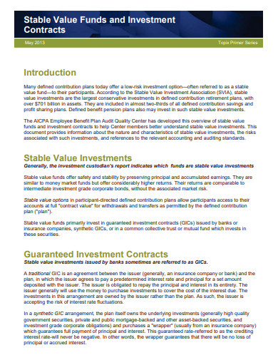 investment contract example