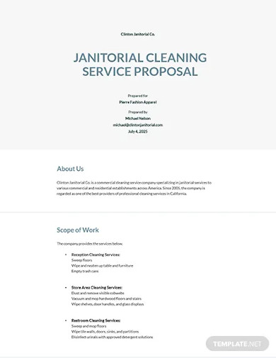 janitorial cleaning services proposal
