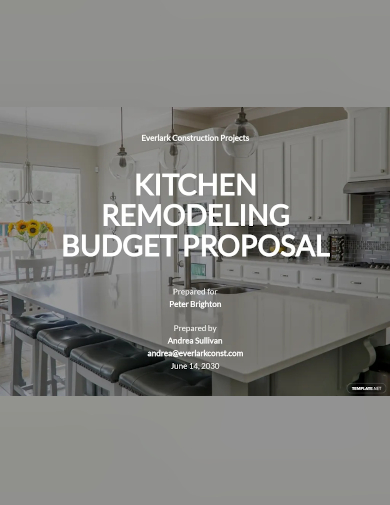kitchen remodelling budget proposal template