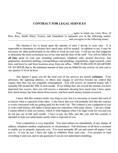 legal binding services contract
