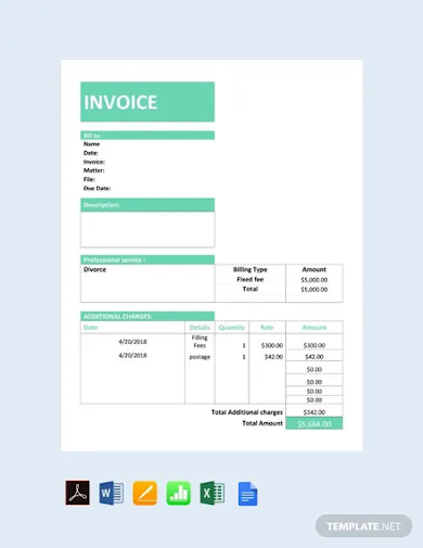 legal service invoice template