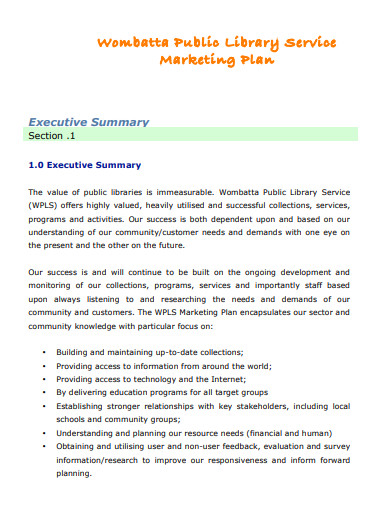 library service marketing plan