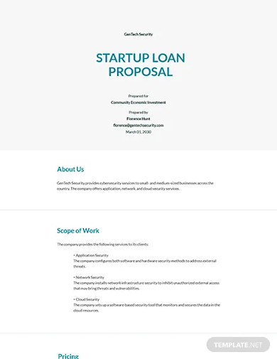 loan proposal for startup