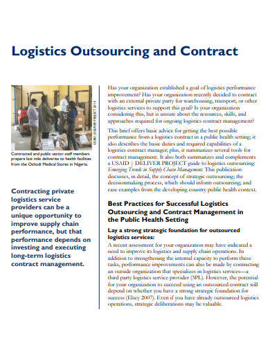 logistic outsourcing service contract