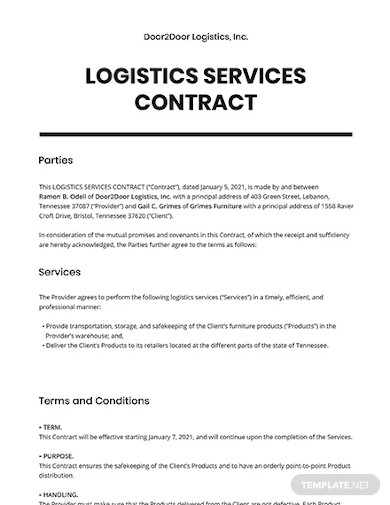 logistics services contract