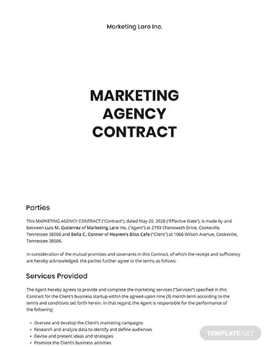 marketing agency contract