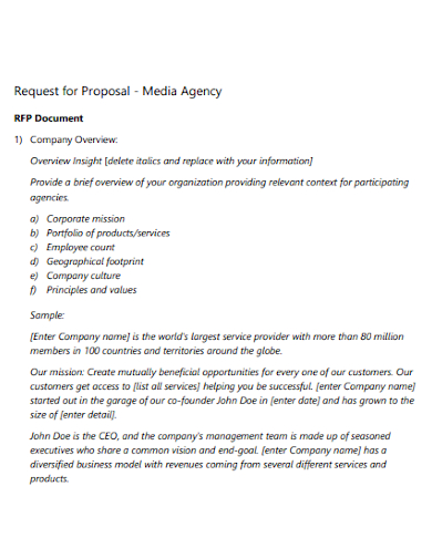 media agency request for proposal
