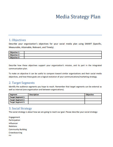 media strategy plan example