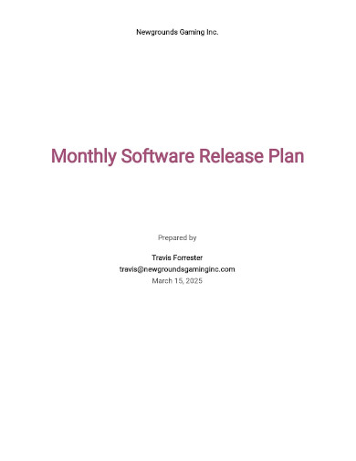 monthly release plan
