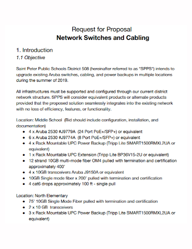 network switches cabling proposal