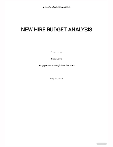 new hire budget analysis template