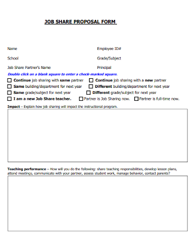 new job share proposal form