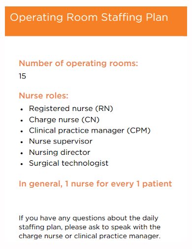 nursing operating room staffing plan