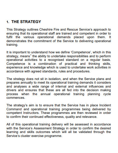 operational training strategy plan