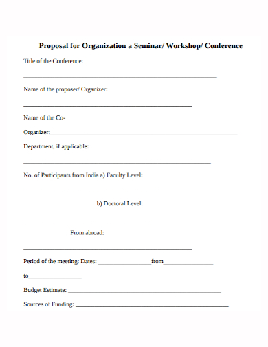organization conference workshop proposal