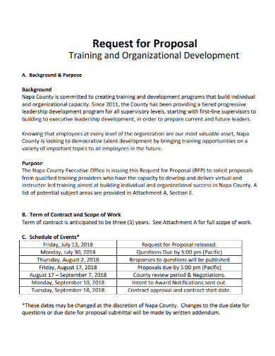organizational training request for proposal