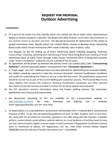 outdoor advertising request for proposal