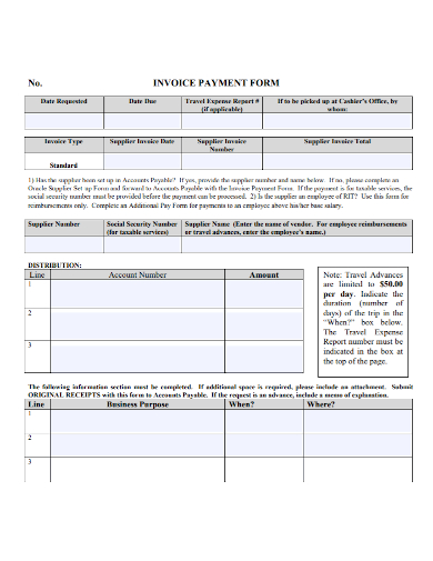 payment invoice form