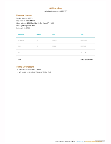 payment invoice template
