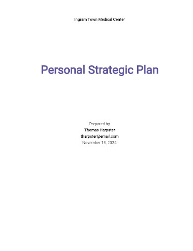 personal strategic plan