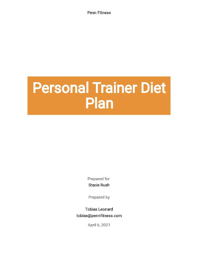 personal trainer diet plan