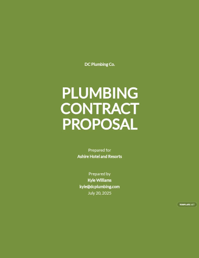 plumbing contract proposal template