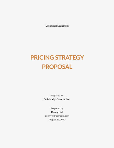 pricing strategy proposal