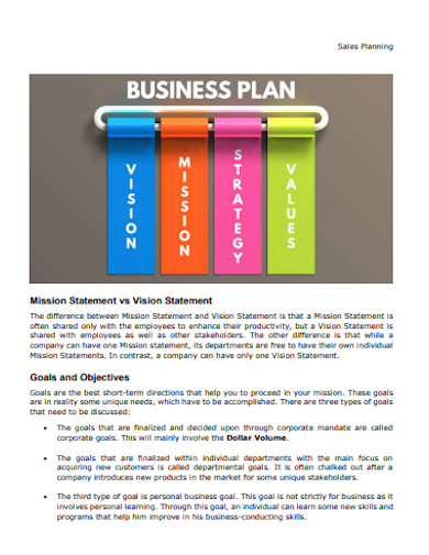 product sales business plan