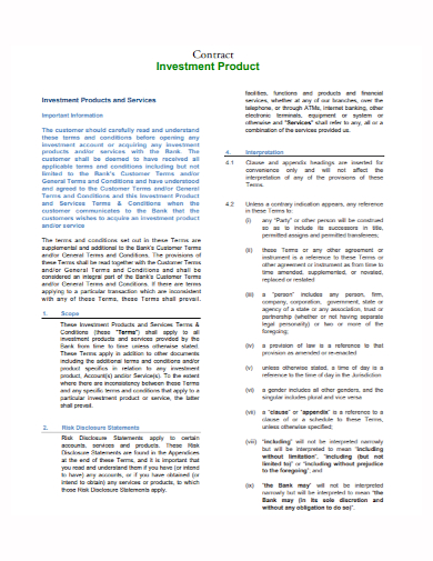 product services investment contract