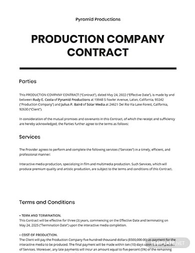 production company contract