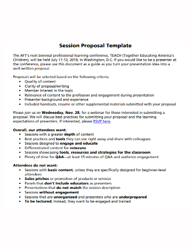 professional conference session proposal