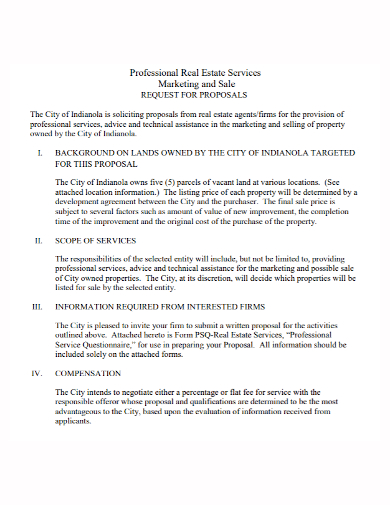 professional real estate sales proposal