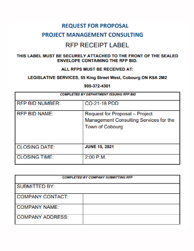 project management bid request for proposal