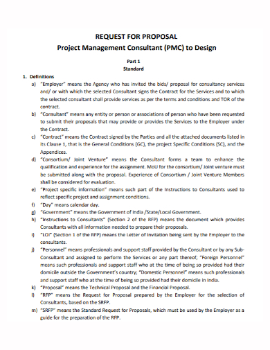 project management design request for proposal