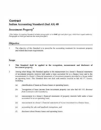 property accounting investment contract