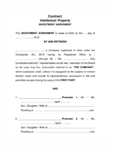 property investment agreement contract