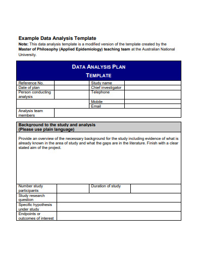 quantitative data analysis business plan
