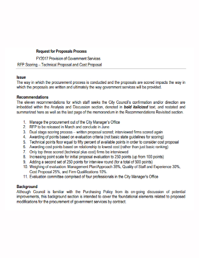 rfp technical cost proposal