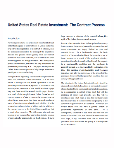 real estate investment contract