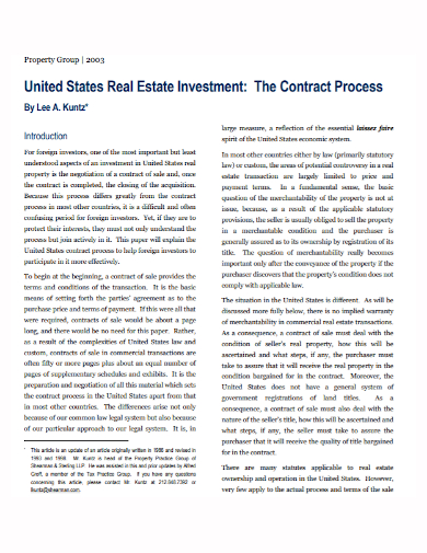 real estate property investment contract