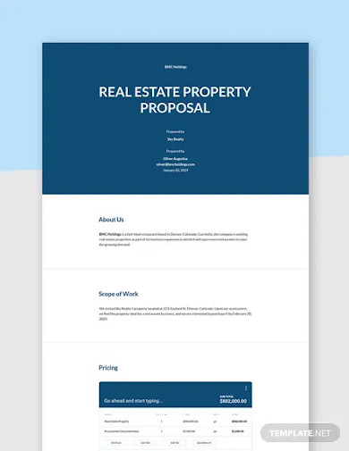 real estate purchase proposal