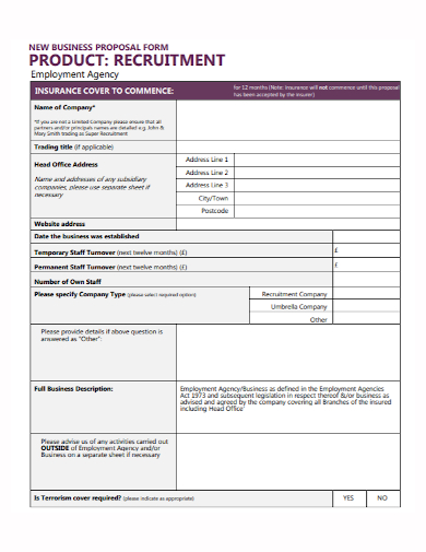 recruitment agency proposal form