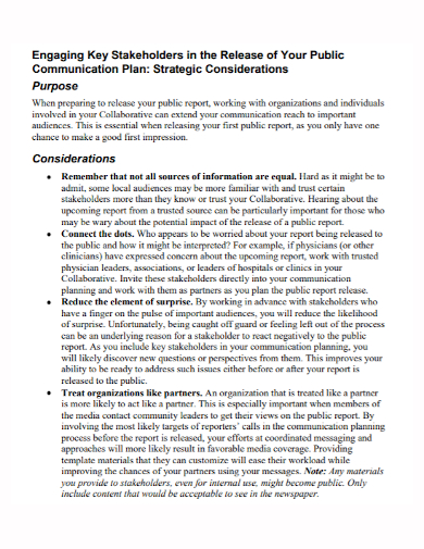 release strategic communication plan