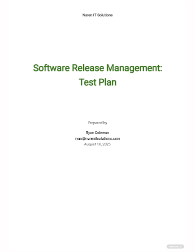release test plan template