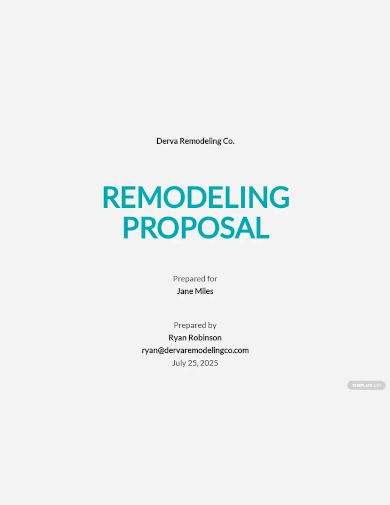 remodeling proposal template