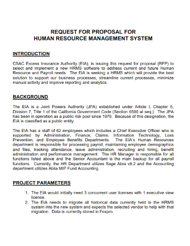 request proposal for hr management system